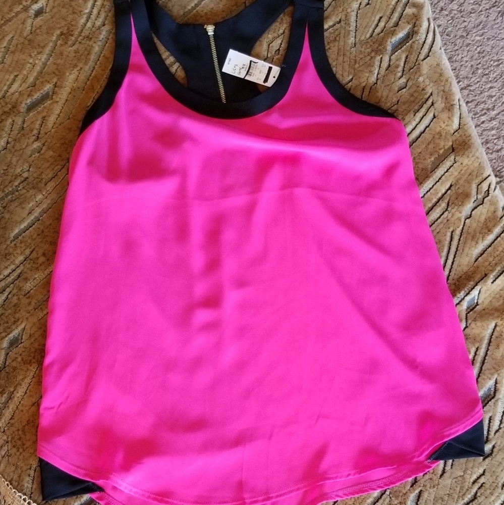 Express hot neon pink racer t back